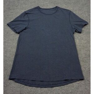 Lululemon‎ Fundamental Shirt Men L Blue Pima Cotton Blend Soft Stretch S/S